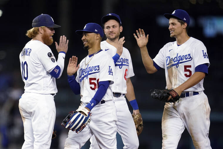 MLB roundup: Dodgers double up on D-backs, clinch playoff spot - Hawaii  Tribune-Herald