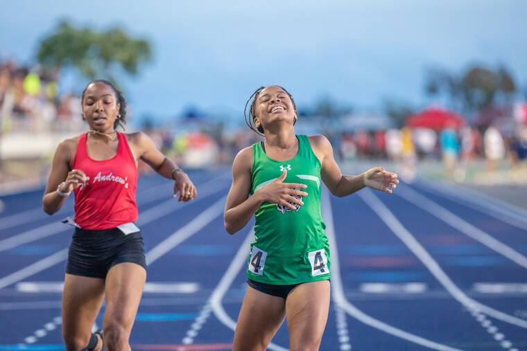 HHSAA track and field championships: Outleaned in the 100, Konawaena’s Hanks not to be denied in 200