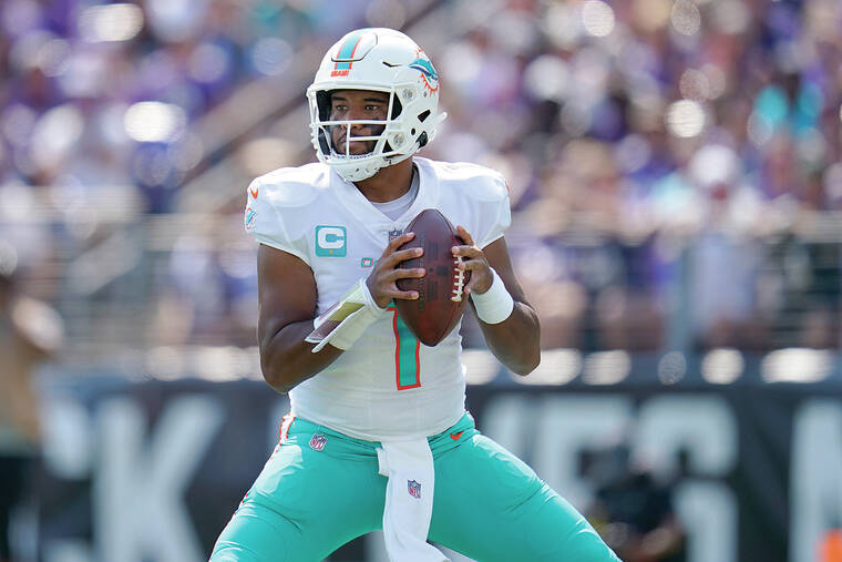 Tagovailoa, Dolphins rally from 21 down to beat Ravens 42-38