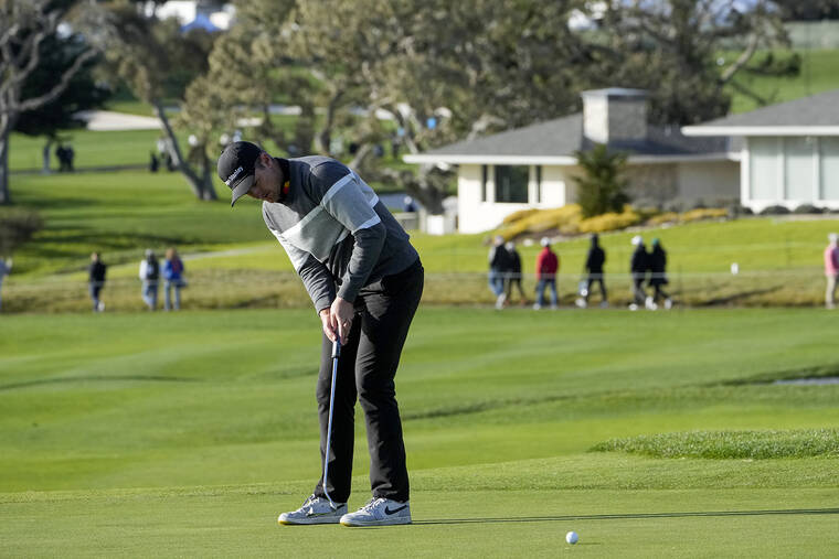 Rose has 2-shot lead at Pebble going into a Monday finish