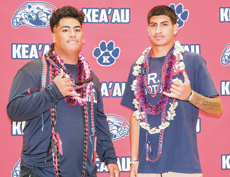 Two more Kea‘au senior football players sign to colleges